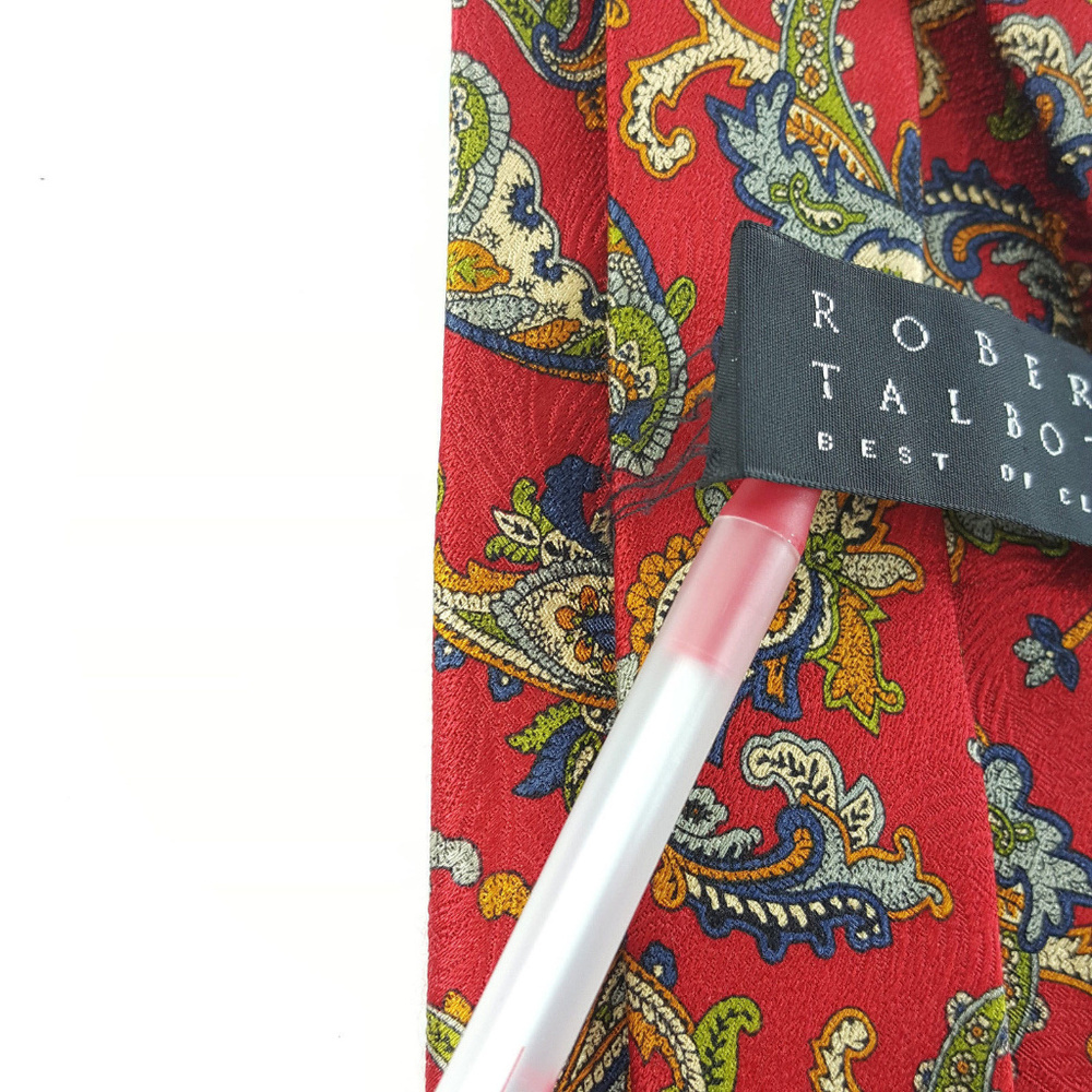Robert Talbott Best of Class Paisley Red 100% Silk - Picture 6 of 7
